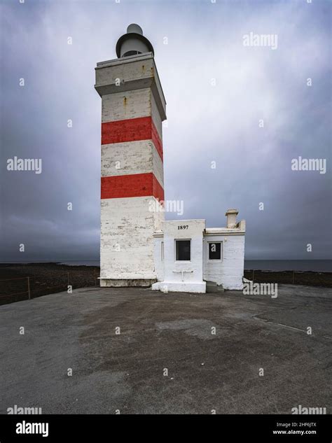 Lighthouse, Gardur Old Lighthouse, SuÃ°urnesjabær, Iceland Stock Photo - Alamy