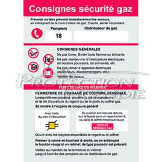 Consigne de sécurité gaz