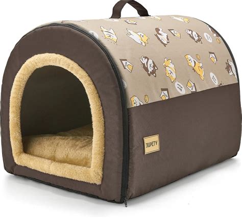 Jiupety Hundehütte gemütlich 2 in 1 kleine Hundehütte Größe L für