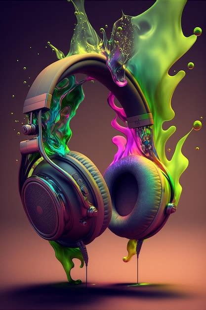 Premium Photo Colorful Headphones