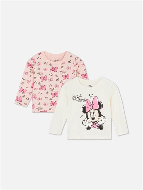 Pack 2 T Shirts Manga Comprida Disney Minnie Cor De Rosa Rapariga