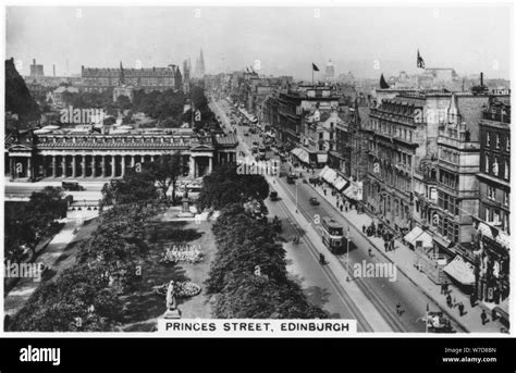 Princess Street Edinburgh 1936 Artist Unknown Stock Photo Alamy