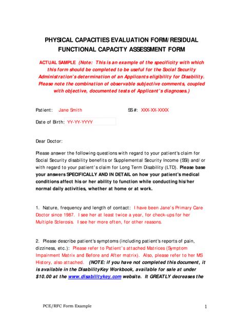 Printable Functional Capacity Evaluation Sample Fill Out And Sign