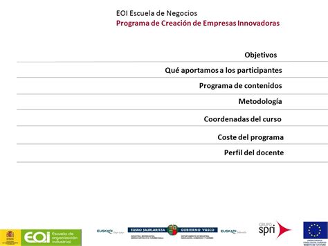 Programa De Creaci N De Empresas Innovadoras Noviembre Enero Ppt