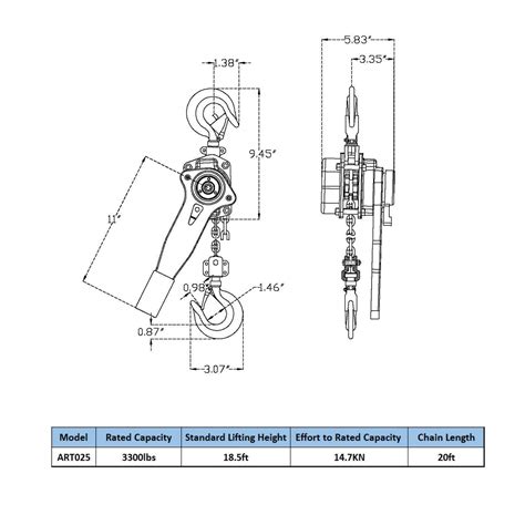 Amarite Chain Hoist Lever Hoist Lbs Ft Load Chain Manual