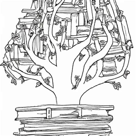 Encante Se A Rvore De Livros Desenhos Para Imprimir E Colorir