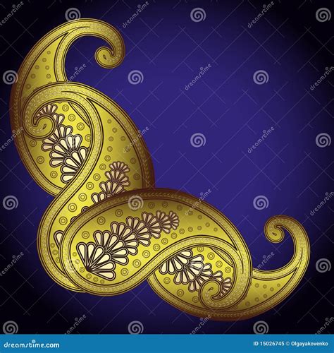 Golden Paisley Stock Vector Illustration Of Luxury Lustre