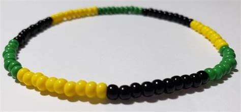 Jamaican Colors Stretch Bracelet Or Anklet Jamaican Jewelry Etsy