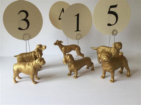 Spaniel Table Number Holder In Gold Or Silver Etsy Uk Wedding Table