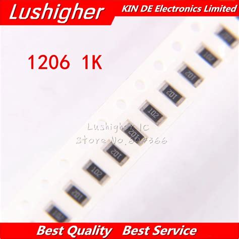 100pcs 1206 Smd Resistor 5 1k Ohm 102 1 0kohm 1000ohm Resistors