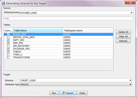 Generating Target Tables Based On Source Table Schema