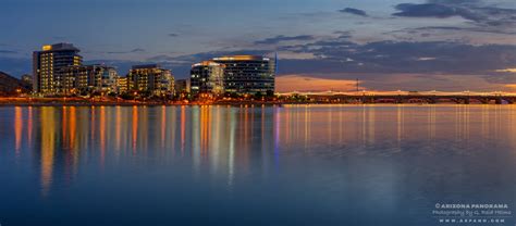 Arizona Panorama: Tempe Town Lake Independence Day Fireworks