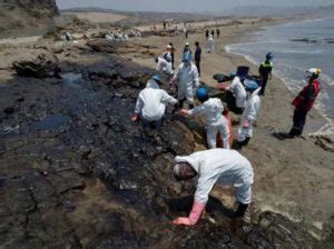 Suben A Las Playas Contaminadas Por El Derrame De Petr Leo En Per