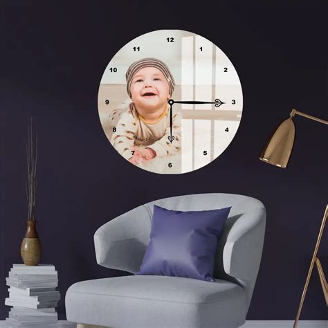 Personalized Acrylic Photo Wall Clock At Gift Lab