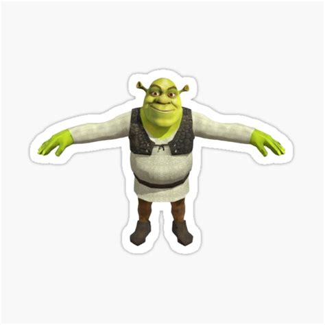 Shrek T Pose Sticker For Sale By Tttatia Redbubble