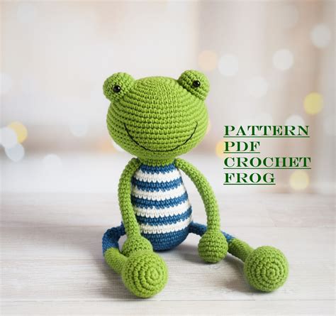 Easy Pattern Crochet Frog With Long Legs Frog Amigurumi Pdf Etsy