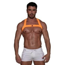 Harnais Elastique Fetish Tof Paris Orange Fluo