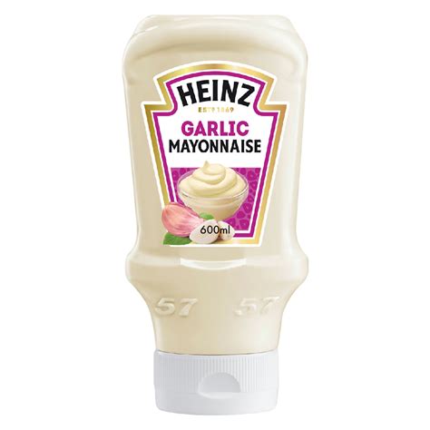 Heinz Garlic Mayonnaise Top Down Squeezy Bottle Value Pack 600 Ml Online At Best Price