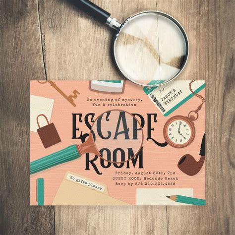 Vintage Escape Room Party Any Age Birthday Invitation Zazzle Artofit