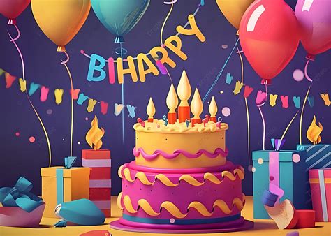 Cake Birthday Balloon Party Background Cake Balloon Birthday Cake