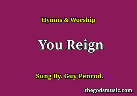 You Reign Christian Song Lyrics