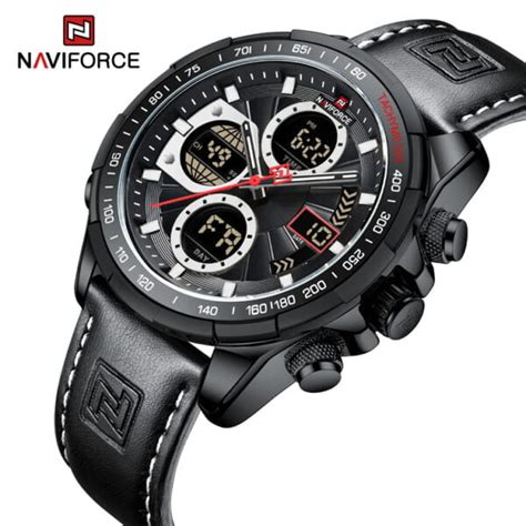 Naviforce Mens Analog Digital Watch Black Vivid Nuance South