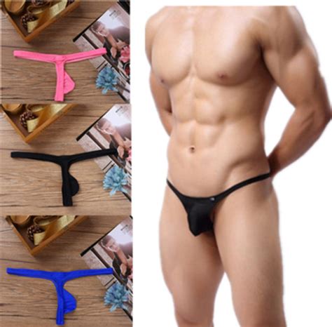 Männer Low Rise Atmungsaktiv Ausbuchtung Beutel Bikini G String