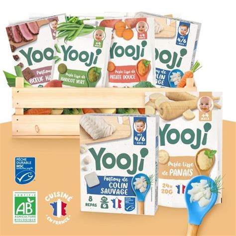 Pack 1 mois de repas Légumes Protéines Bio 30 repas 6m Yooji