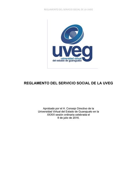 2 reglamento servicio uveg - REGLAMENTO DEL SERVICIO SOCIAL DE LA UVEG ...