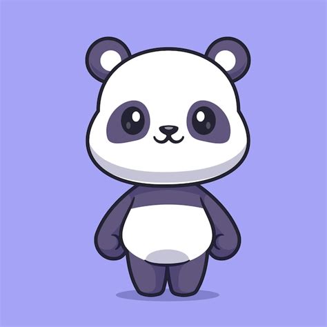 Free Vector Cute Panda Standing Cartoon Vector Icon Illustration