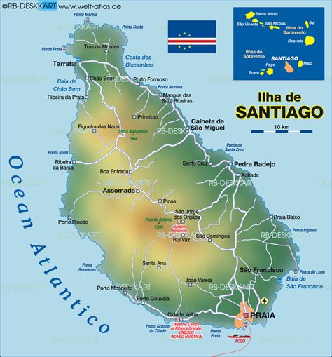 Map of Santiago (Island in Cape Verde) | Welt-Atlas.de