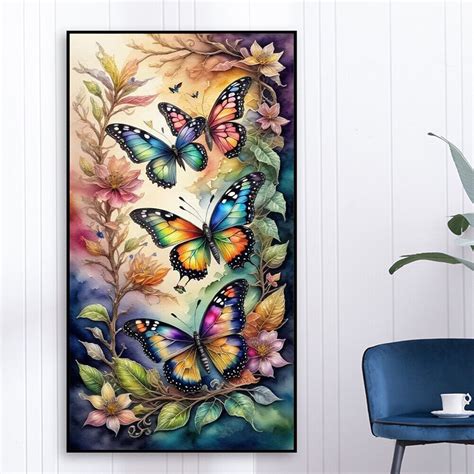 5D DIY Full Round Drill Diamond Painting Butterfly Dragonfly Kit Decor