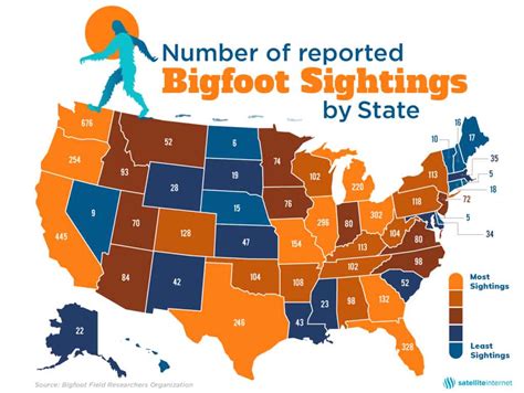 Map Of Bigfoot Sightings In The United States Lynda Ronalda