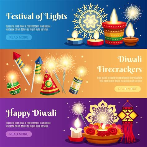 Free Vector Diwali Horizontal Banners