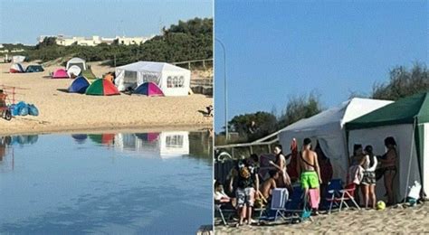 Taranto Maxi Tenda Sulla Spiaggia Di Manduria Famiglia Multata