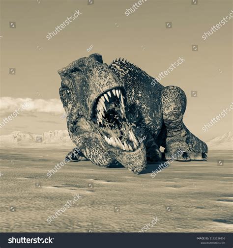 Giganotosaurus Lying Down On Sunset Desert Stock Illustration 2162226853 Shutterstock