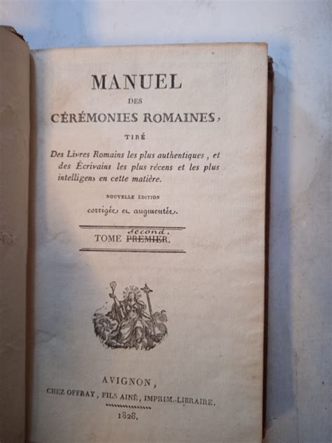 Manuel des cérémonies romaines 2 tomes Les Kiosques de Toulon