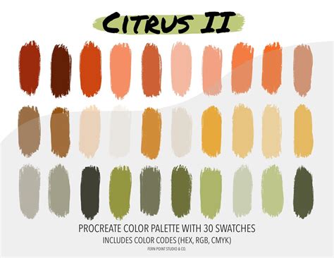 Procreate Color Palette Citrus 2 Instant Download Digital File Color