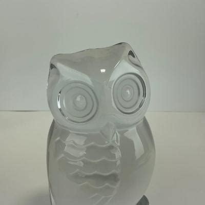 Fostoria S Owl Clear Glass Bookend Estatesales Org