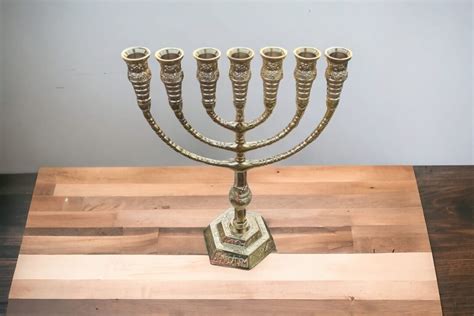 Menorah Candle Holder 7 Branch Yeshua Menora Brass Copper From Israel