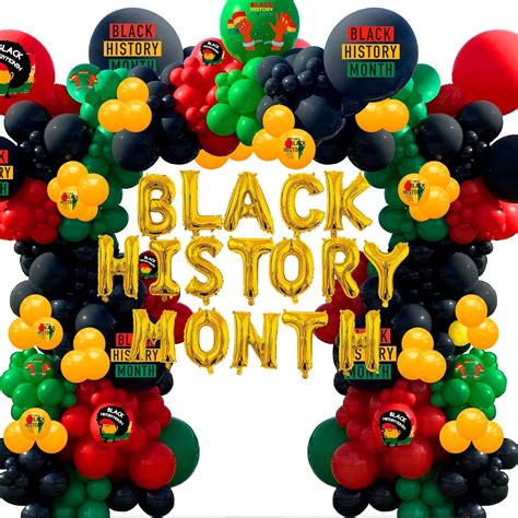 162 Pcs Black History Month Balloons Garland Arch Black History Month Decorations