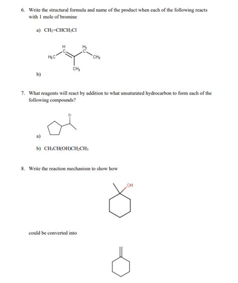 Solved Write The Structural Formula And Name Of The Product Chegg