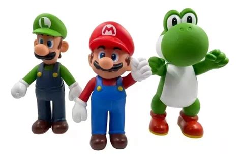 Kit Bonecos Grandes 23cm Super Mario Luigi Yoshi Coleção Frete grátis