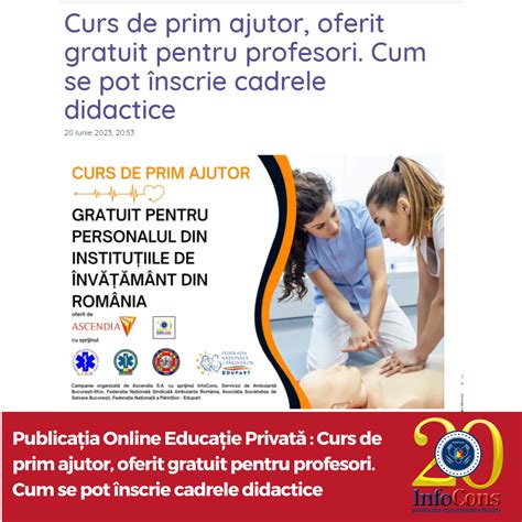 Publica Ia Online Educa Ie Privat Curs De Prim Ajutor Oferit