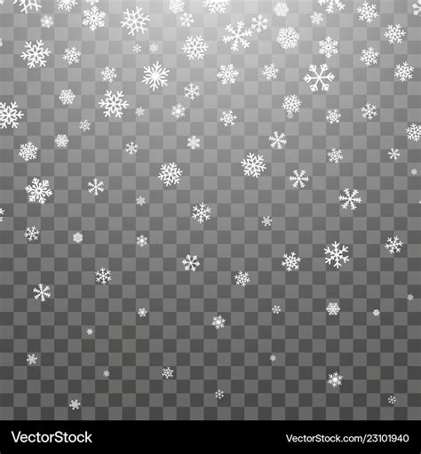 Christmas Snow Falling Snowflakes On Dark Vector Image