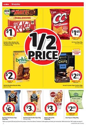 Coles Catalogue Snacks 26 Jun 2 Jul 2019 Half Price Deals