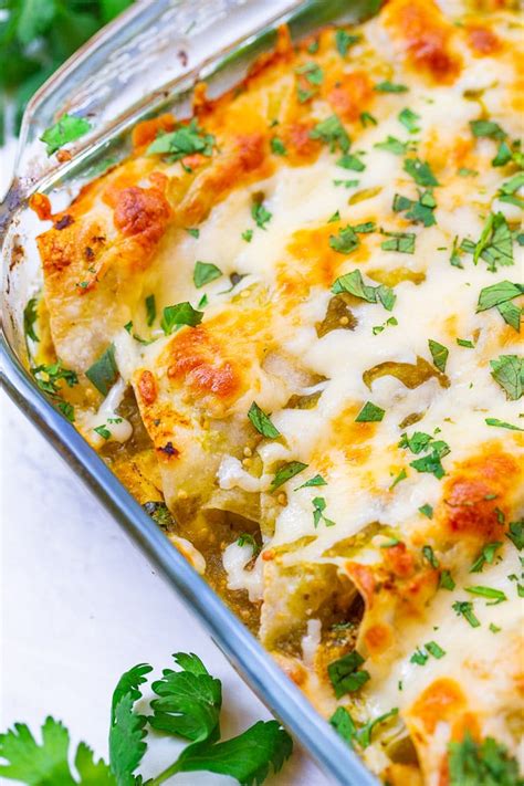 6 Ingredient Salsa Verde Chicken Enchiladas Averie Cooks