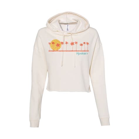 Ladies Sunset Palms Crop Hoodie Hooters Online Store