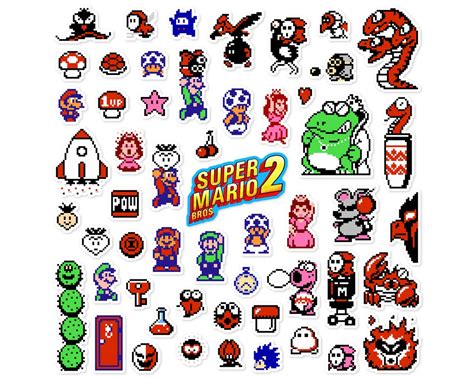 Super Mario Bros. 2 NES Sticker Set 54 Pieces - Etsy