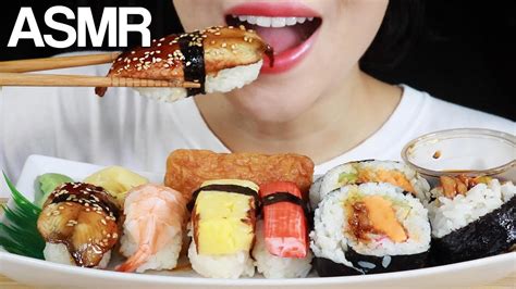 ASMR SUSHI GIANT ROLLS EATING SOUNDS MUKBANG NO TALKING YouTube